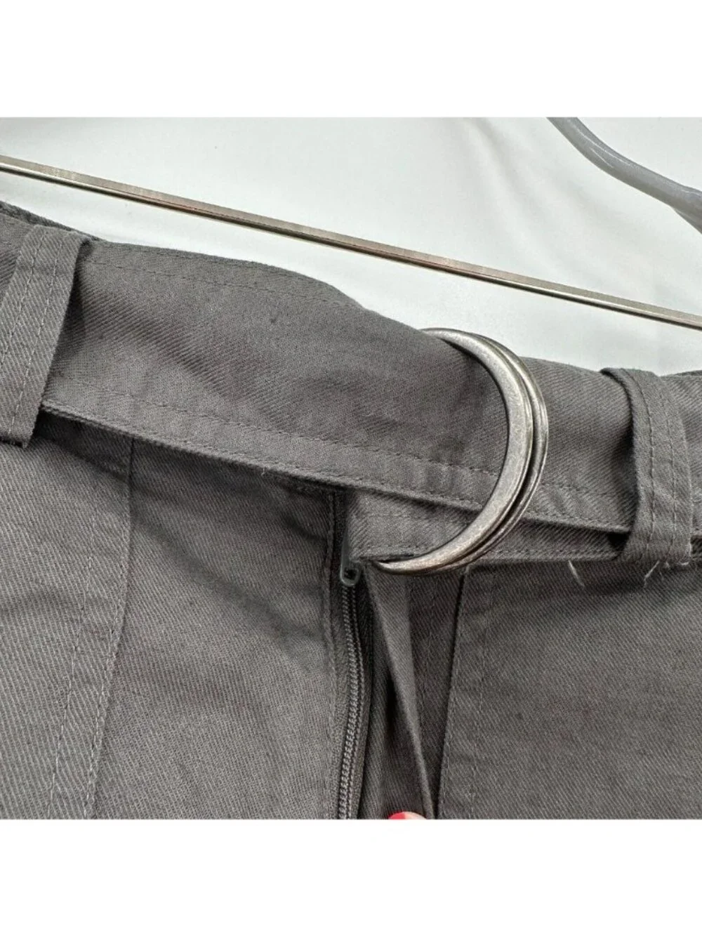 Quince Women's Cotton Linen Twill Cargo Pant sz XL Charcoal Gray Belted NWT